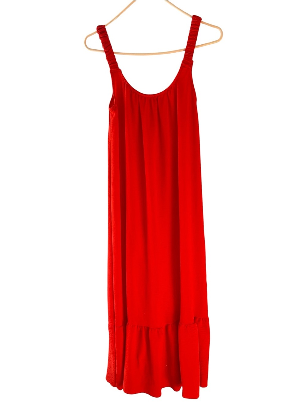 See You Monday Bright Orange/ Red Sleeveless Maxi Dress